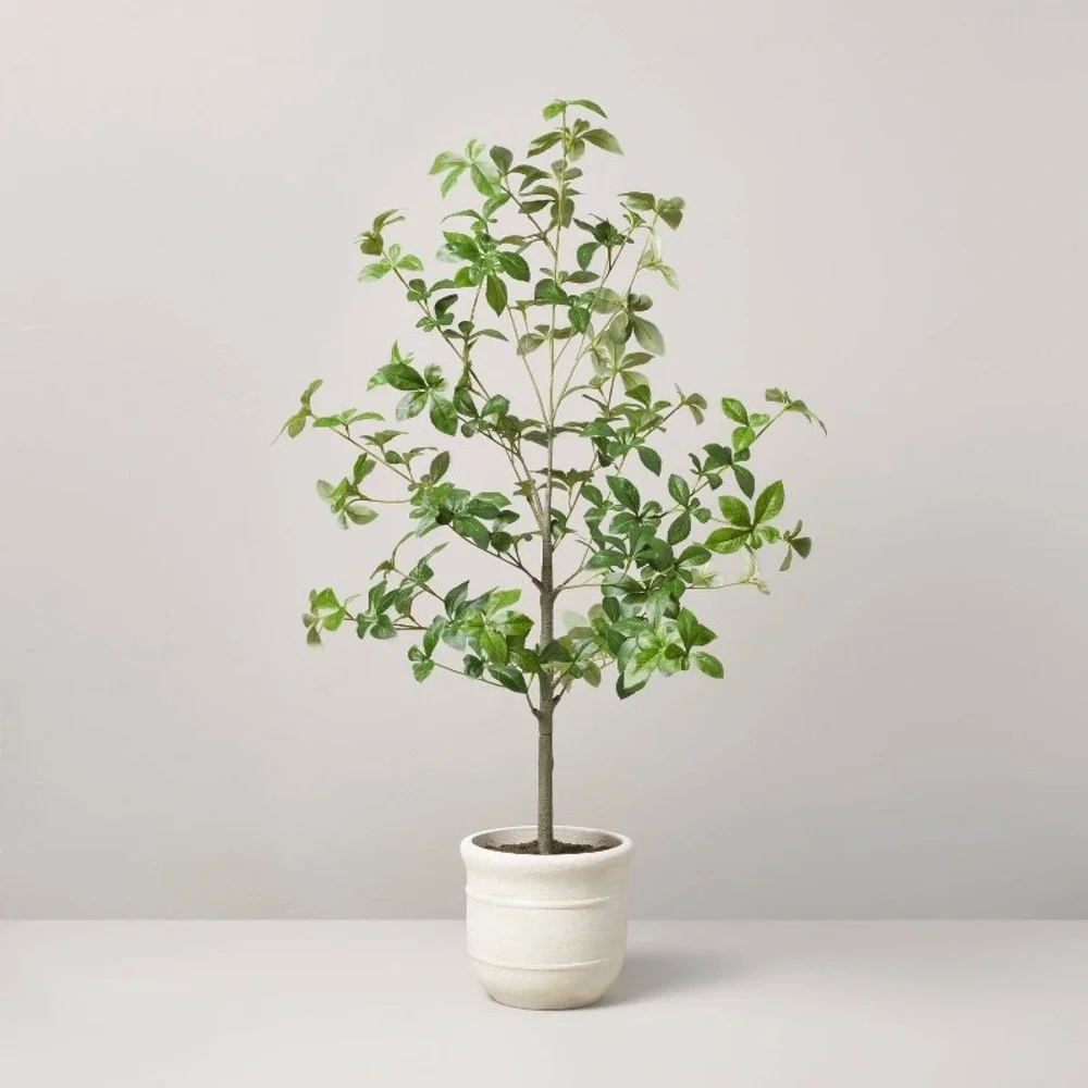 HEARTH & HAND NEW faux gyspophila leaf plant -33”